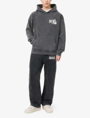 Duke & Dexter Mens Core Logo-print Cotton Jogging Bottoms Black In Gray