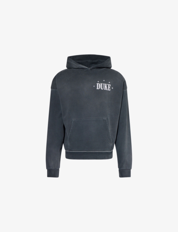 Brand-Print Kangaroo-Pocket Cotton-Jersey Hoody