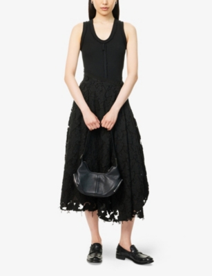Marc Lebihan Womens Central-seam Cotton-jersey Tank Top Noir