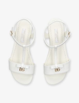 DOLCE & GABBANA: Kids' DG-Logo T-Bar Patent-Leather Sandals