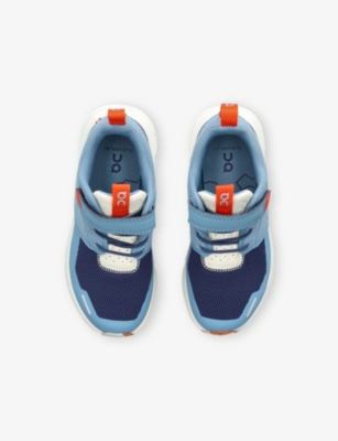 On Running Blue/dark Kids' Cloud Play Woven Trainers Eur 29.5 /11.5 Uk In Blue