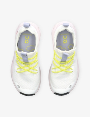 On Running White/comb Kids' Cloudleap Mesh Low-top Trainers Eur 33 / 1 Uk In White