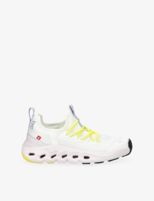 On Running White/comb Kids' Cloudleap Mesh Low-top Trainers Eur 33 / 1 Uk In White