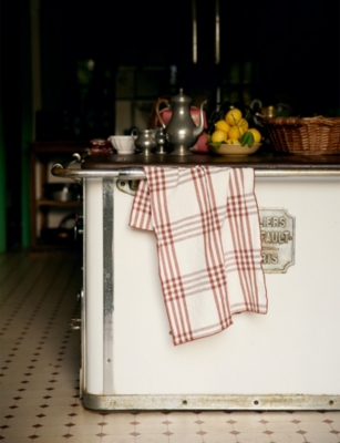 Maison De Vacances Argile Mimi Country Linen And Cotton-blend Canvas Tea Towel In Brown