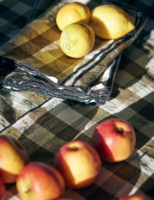 MAISON DE VACANCES: Mimi Vichy Linen and Cotton-Blend Canvas Tea Towel