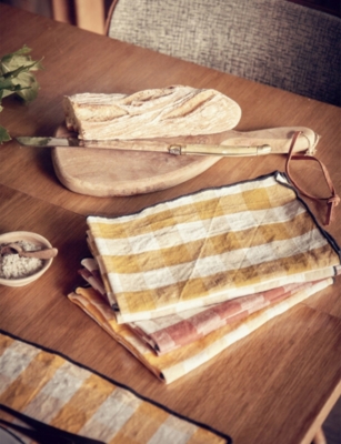 MAISON DE VACANCES: Mimi Vichy Linen and Cotton-Blend Canvas Tea Towel