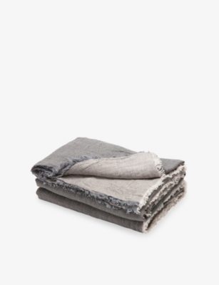 MAISON DE VACANCES: Crumpled Washed Linen Throw 140cm x 250cm