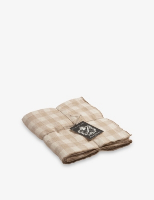 MAISON DE VACANCES: Vintage Vichy Linen Tablecloth 170cm x 240cm