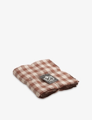 MAISON DE VACANCES: Vintage Vichy Linen Tablecloth 170cm x 240cm