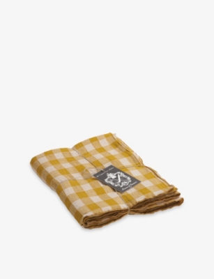 MAISON DE VACANCES: Vintage Vichy Linen Tablecloth 170cm x 240cm