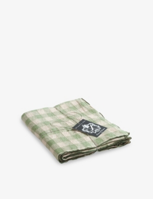 MAISON DE VACANCES: Vintage Vichy Linen Tablecloth 170cm x 240cm