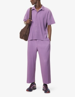 ISSEY MIYAKE NS HOMME PLISSE ISSEY MIYAKE PLEATS STRAIGHT-LEG KNITTED TROUSERS 