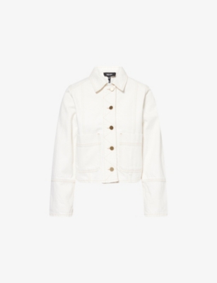 ME AND EM: Boxy-Fit Contrasting-Topstitching Denim Jacket