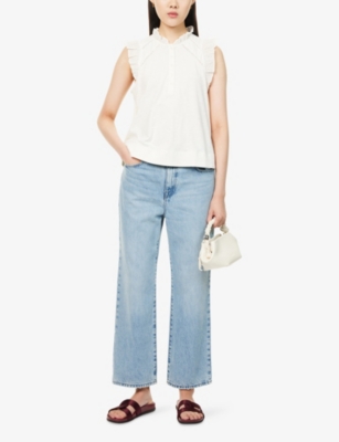 ME AND EM: Frill-Detail Cotton Swing Top