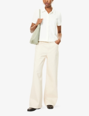Me And Em And Em Womens Cream Towelling Short Sleeve Shirt