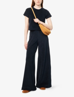 ME AND EM: Palazzo Wide-Leg Cotton-Blend Terry Jogging Bottoms