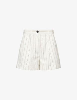 Me And Em And Em Womens Multi Stripe Tailored Cotton Shorts