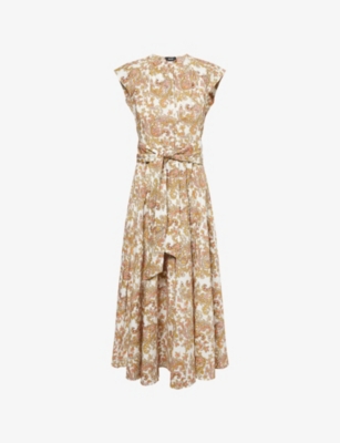 Shop Me And Em And Em Womens Light Cream Yellow M Geo Paisley-print Cotton Poplin Maxi Dress