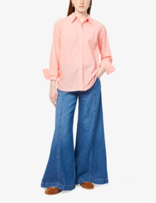 ME AND EM: Oversized Striped Cotton-Voile Shirt