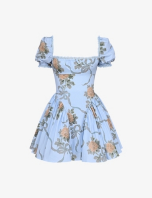 HOUSE OF CB: Rosie Floral-Print Stretch-Cotton Mini Dress