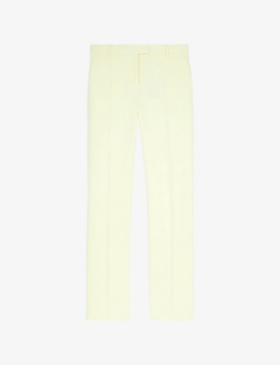 The Kooples Womens Yellow Regular-fit Straight-leg Cotton Trousers