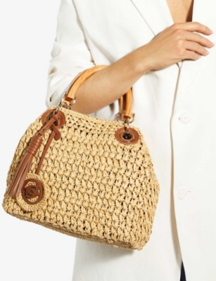 Dune Womens Natural Synthetic Raffia Daiquri Small Raffia Grab Bag