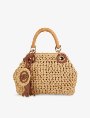 Dune Womens Natural Synthetic Raffia Daiquri Small Raffia Grab Bag