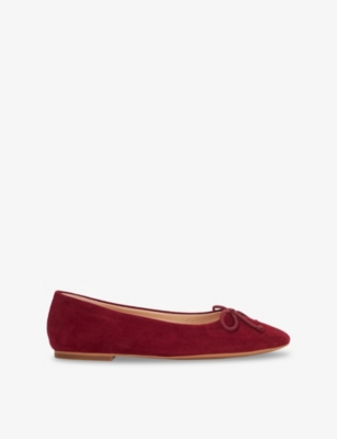 DUNE: Hilife Bow Suede Ballet Flat Shoes