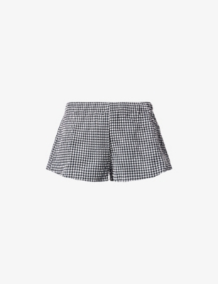 HUNZA G: Gingham Seersucker Runner Woven Shorts