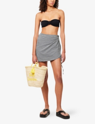 Hunza G Womens Black Self-tie Stretch-woven Short Sarong