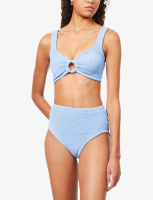 Hunza G Womens Cornflour Nadine Hoop Woven Bikini Set
