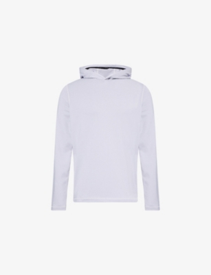 G/FORE MENS LIGHT HEATHER GREY BRUSHED-BACK TECH STRETCH-WOVEN HOODY XL 