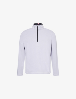 Shop G/fore Mens  Brushed-back Tech Quarter-zip Stretch-woven Sweatshirt In Light Grey Melange