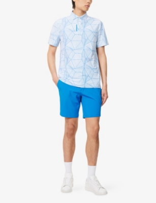 G/FORE: Geometric Tech Pique Stretch-Woven Polo Shirt