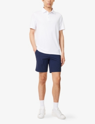 G/fore Mens Lisbon Jacquard Fine Stretch-woven Polo Shirt In Snow