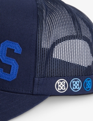 G/fore Mens Twilight Shots Logo-embroidered Woven Trucker Hat In Twilight