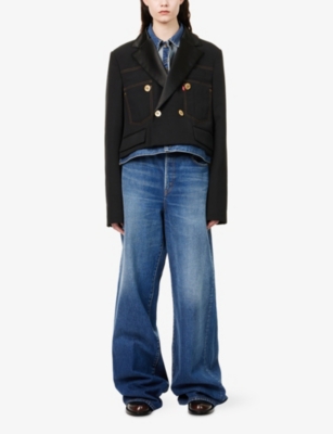 Sacai X Women's Levi's Denim X Matelasse Twill Jacket In Black