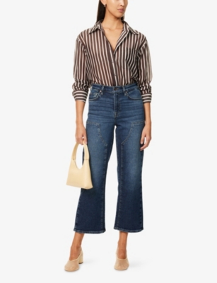 7 For All Mankind Womens  Alexa Cropped Crop-leg Stretch-denim Blend Jeans