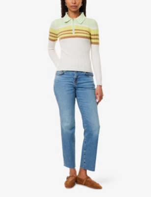 7 FOR ALL MANKIND WOMENS 7 FOR ALL MANKIND CALIE STRAIGHT-LEG DENIM JEANS 