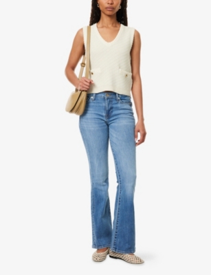 7 For All Mankind Womens  Ali High-waisted Flare-leg Denim Jeans