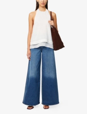 7 FOR ALL MANKIND: Marie Wide-Leg Stretch-Denim Jeans