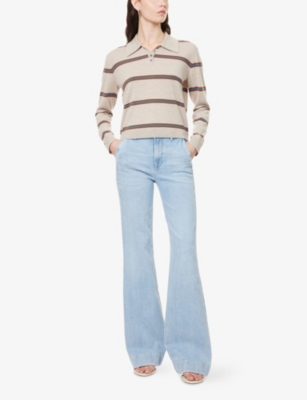 7 FOR ALL MANKIND WOMENS OLINA MODERN DOJO FLARED-LEG DENIM JEANS 