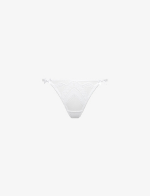 AGENT PROVOCATEUR: Alysia Embroidered Mesh Thong