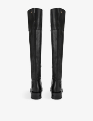 Carvela Womens Black Napoli Leather Flat Over-the-knee Boots Eur 42/ 9 Uk In Black