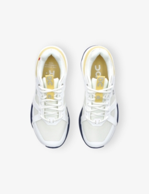 On Running White/navy Kids' The Roger Clubhouse Pro Youth Woven Low-top Trainers Eur 35.5 /3 Uk In White