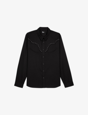 THE KOOPLES: Stud-Embellished Long-Sleeved Cotton Shirt