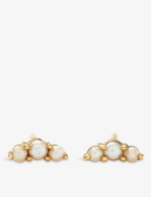 MISSOMA: Trio 18ct Yellow Gold-Vermeil Stud Earrings