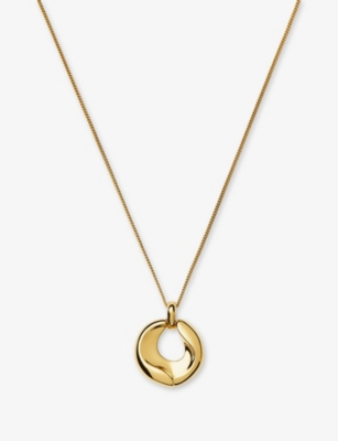 MISSOMA: Sculptural Ridge Molten 18ct Yellow Gold-Plated Brass Pendant Necklace