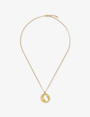 MISSOMA: Sculptural Ridge Molten 18ct Yellow Gold-Plated Brass Pendant Necklace