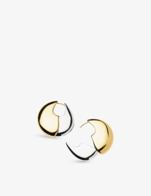 MISSOMA: Pebble Large 18ct Yellow Gold and Rhodium-Plated Brass Hoop Earrings